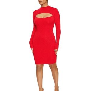 naked wardrobe Cutout Long Sleeve Minidress M